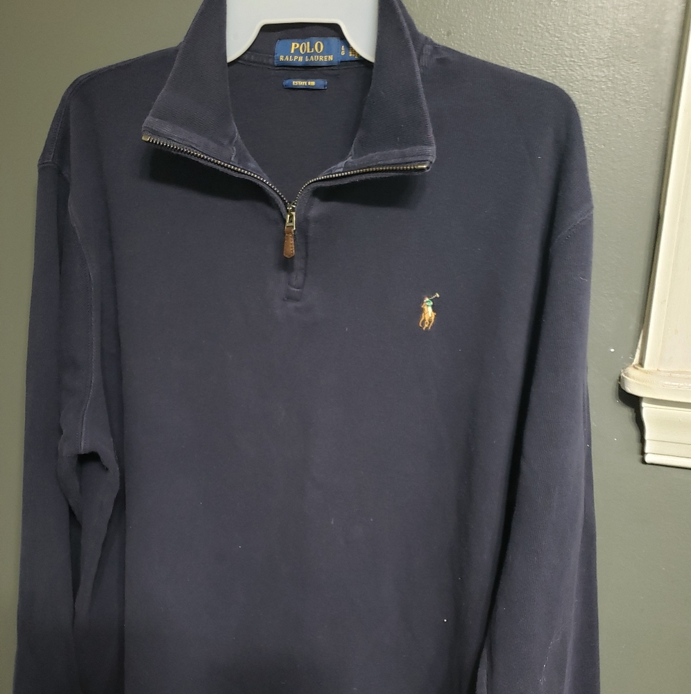 Polo Mens 3 Quarter Zip Sweater - Large